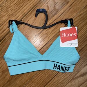Womens Hanes Super Soft Ribbed Triangle Bra Size XS BRAND NEW W TAGS